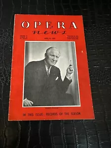 APRIL 21 1947 OPERA NEWS music magazine (MI) Edward Johnson - Imagen 1 de 1