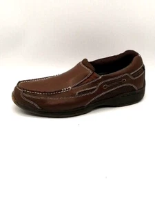 Dr. Scholl's Moccasin Shoes Mens Brown 11 Leather Slip On Casual Stretch - Picture 1 of 12