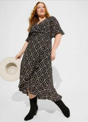 Torrid Women's Maxi Georgette Surplice Wrap Hi-Low Dress Plus Size 2X New - Image 1 of 4
