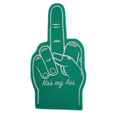 FOAM MIDDLE FINGER HAND HANDWARE 18" MADE IN USA kiss my ass grren white