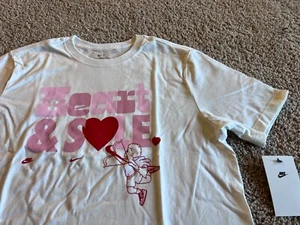 Nike kid's pink DRAKE Valentine's Day Heart & Sole t shirt Cupid LOVE loverboy M - Picture 1 of 3