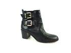 Sam Edelman JODIE BUCKLE ANKLE BOOT Black Leather Booties Womens Size 7M [B15]