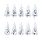  10 Pcs Office Desk Accessories Christmas Tree Artificial Frosted