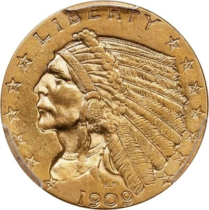 1909 Indian Quarter Eagle PCGS AU-58 - Bild 1 von 3