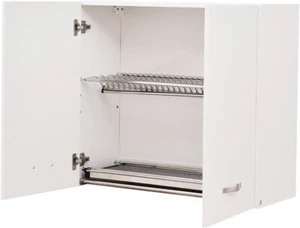 Mobile Pensile per Cucina Scolapiatti 2 Ante 2 Ripiani Moderno a Bianco 80 cm - Foto 1 di 4