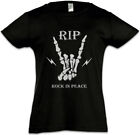 Rock In Peace Kids Girls T-Shirt Band Music Metal Fun Symbol Skeleton Reaper