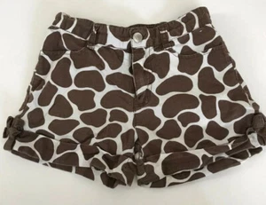 GYMBOREE Girls Kids Size 7 Brown Spots Linen Cotton Shorts Adjustable Waist - Picture 1 of 5