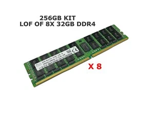 256GB KIT LOT OF 8 X 32GB 4RX4 PC4-2133P 752372-081 SERVER RAM - Picture 1 of 5