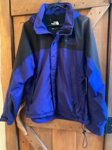 North Face Blue & Black Full Zipper Windbreaker with Hoody - Picture 1 of 6