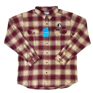 New Columbia Shirt Mens XL Flare Gun Flannel Button Up Florida State FSU Plaid - Picture 1 of 10