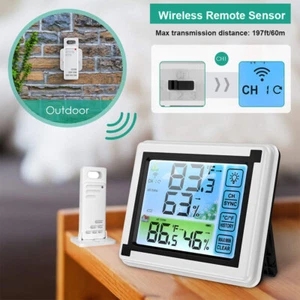 Wireless Digital LCD Indoor & Outdoor Weather Station Clock Calendar Thermometer - Picture 1 of 11