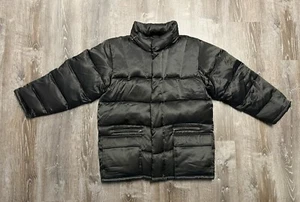 Le Collezioni Structure 100% Silk Down Insulated Puffer Jacket Coat Size L Black - Picture 1 of 13