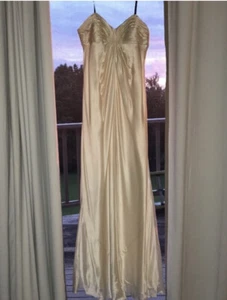 Laundry by Design 100% Silk Nude Rusched Empire Lined Formal Maxi Gown Sz 6 $289 - Picture 1 of 11