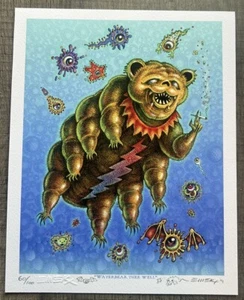 “Waterbear Thee Well” 2019 Grateful Dead 8x10 Art Print Signed By EMEK #’d /100 - Picture 1 of 7