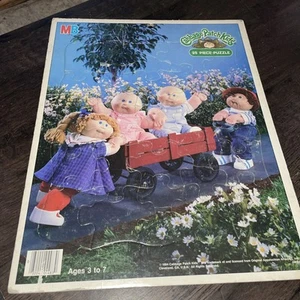 Vintage 1984 Cabbage Patch Kids Frame-Tray Puzzle Milton Bradley 4483-3 Wagon - Picture 1 of 5