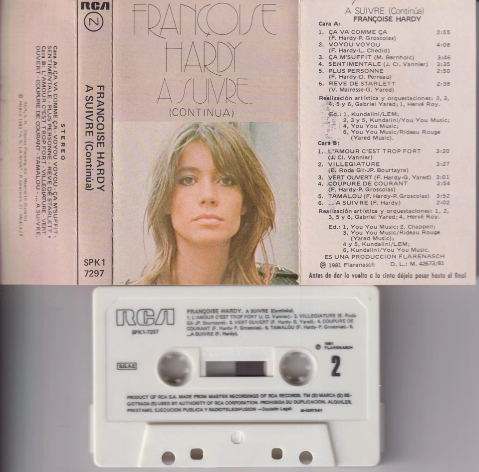 Françoise Hardy   rare cassette K7 audio   SPAIN TAPE - Image 1 of 1