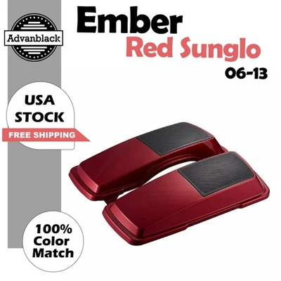 Tapa de altavoz alforja Advanblack Ember Red Sunglo para Harley Street Road Glide Foto 1 de 4
