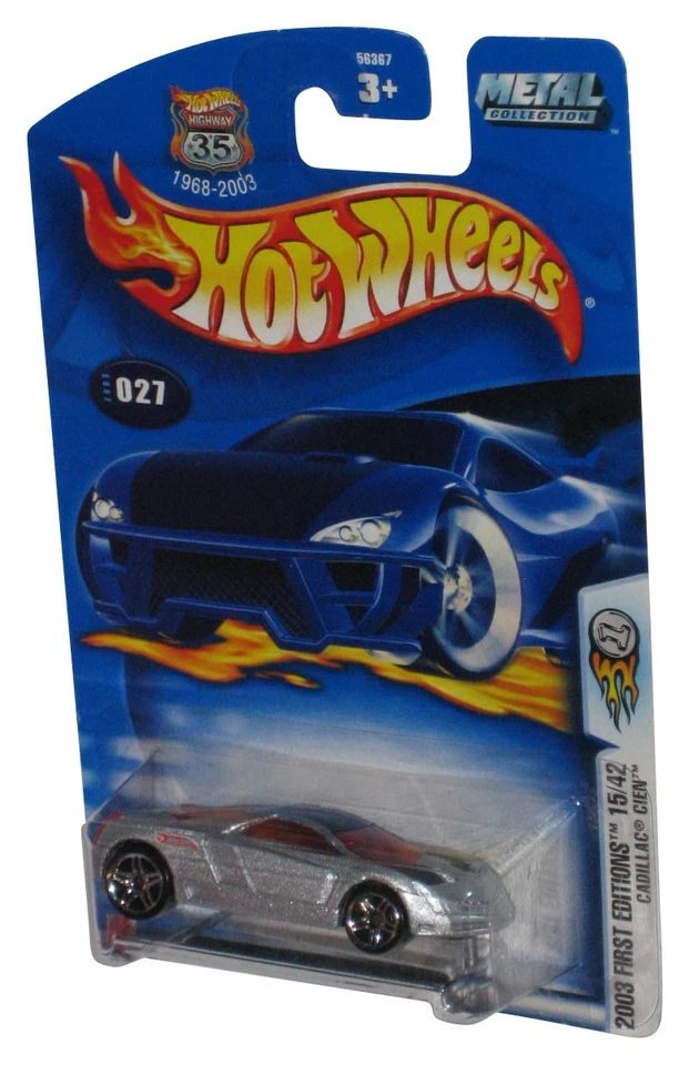 Coche de juguete Cadillac Cien plateado colección metal primeras ediciones Hot Wheels 2003 #02 Foto 1 de 1