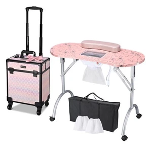 Byootique klappbarer Maniküretisch & rollender Make-up Zug Etui Rouge Vergissmeinnicht - Bild 1 von 9