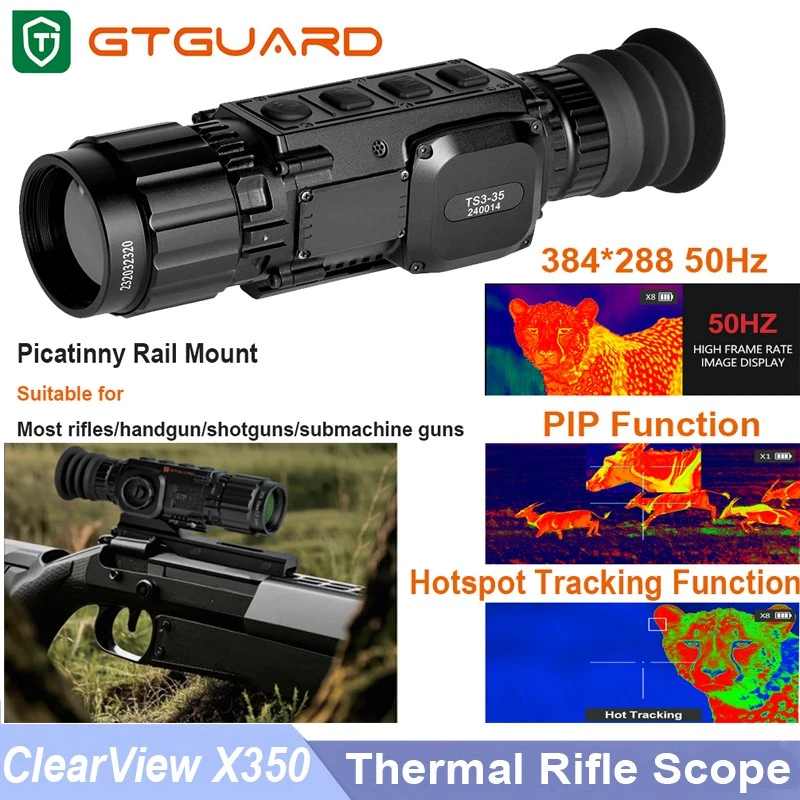 GTGUARD ClearView X350 384*288 Thermal Monocular Thermal Rifle Scope for Hunting - Image 1 of 4