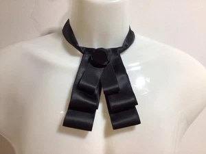 $590 VALENTINO GARAVANI Black ASCOT TIE -Made In Italy - Picture 1 of 13