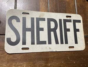 LICENSE PLATE TOPPER TAG SHERIFF ANTIQUE VINTAGE CAR TAG - Picture 1 of 3