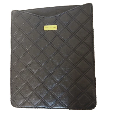 MARC JACOBS Black Quilted  Leather iPad Sleeve Case ITALY EUC - Image 1 of 4