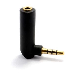 4 Pole 3.5mm Jack Socket to Right Angle Plug AV Cable Adapter GOLD Audio & Mic - Afbeelding 1 van 10