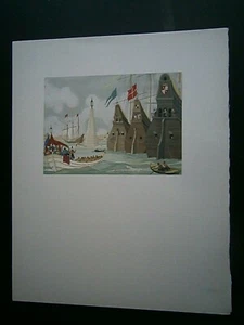 Gravure Espagne Christophe Colomb La Nina La Santa Maria la Pinta - Imagen 1 de 2