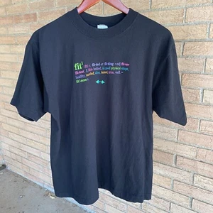 Vintage 90s fit Definition T-Shirt single stitch SUN tag size M/L short cut gym - Picture 1 of 9