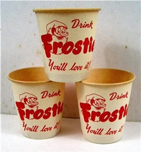 3 tazze da soda da bere Frostie Root Beer You'll Love It cerate 3 oz vecchio negozio stock - Foto 1 di 1