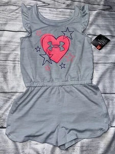 Under Armour Girls Size 5 Gray Romper One Piece NEW - Picture 1 of 1