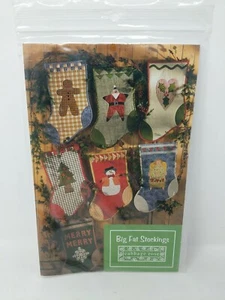 Christmas Stocking Craft Pattern 1' x 2' Large Quilt Applique Big Santa Tree VTG - Picture 1 of 6