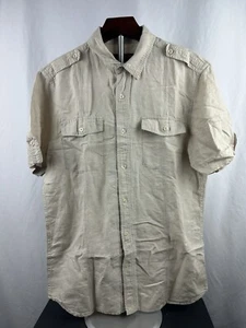 Structure Men’s Linen Casual Adventure Shirt Short Sleeve Pockets Size Medium - Picture 1 of 4