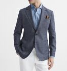 Reiss Residence Blue Single Breasted Wool Blend Blazer - Size 44 - RRP £398