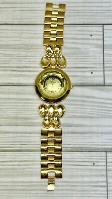 GENOA Fashion Wristwatch Faux Gem 18k Yellow GP Not Tested Not Working - Image 1 of 4