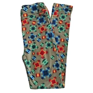 LuLaRoe Leggings MEHRFARBIG AZTEKENMUSTER rot orange blau etc Gr. L/XL Neu ohne Etikett - Bild 1 von 5