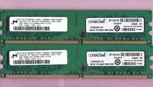 4GB 2x2GB PC2-4200 CRUCIAL CT25664AA53E.16FE MICRON DDR2-533 Ram Memory Kit DIMM - Picture 1 of 2