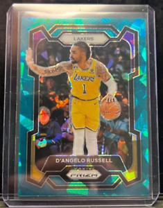 D’Angelo Russell 2023-24 Panini Prizm Teal Cracked Ice Prizm LA Lakers /225