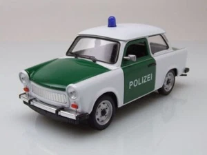 Trabant 601 Trabbi policía verde blanco modelo coche 1:24 Welly - Imagen 1 de 7