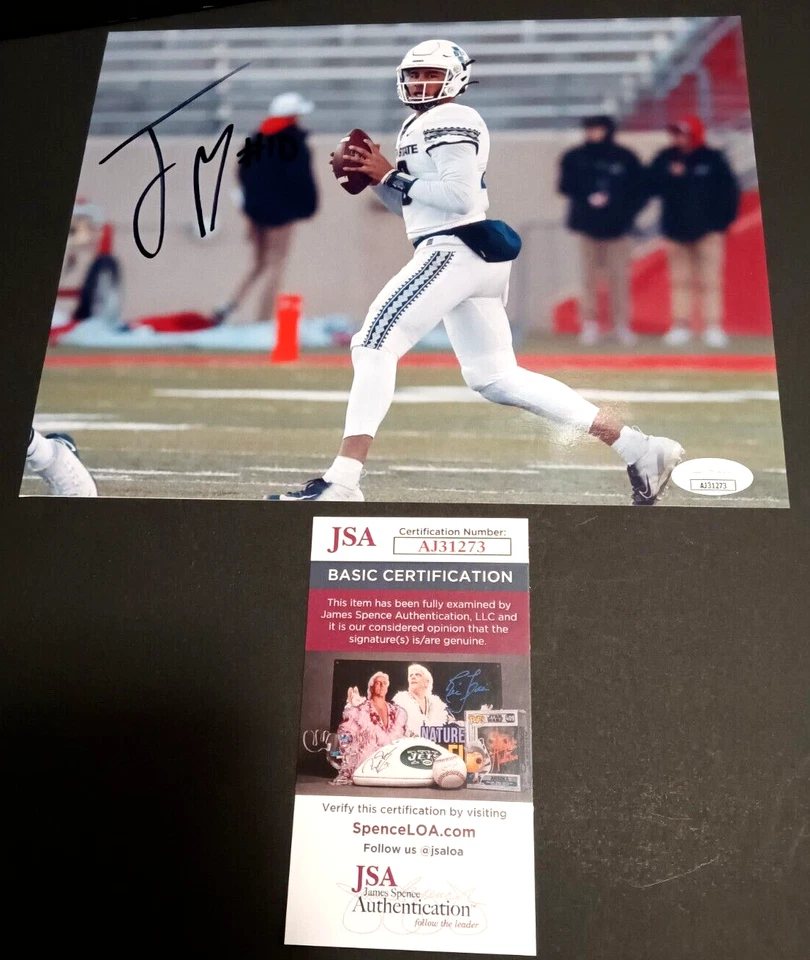 JORDAN LOVE Utah State Aggies SIGNED 8X10 Photo JSA COA PACKERS g - Image 1 of 1