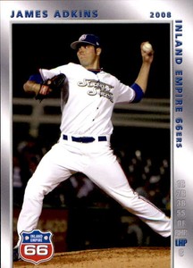 2008 Inland Empire 66ers Grandstand #1 James Adkins Mount Juliet Tennessee Card