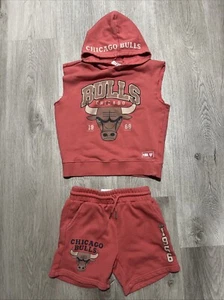 NBA Chicago Bulls 1966 Children’s Size 5 Pink Sleeveless Hoodie And Shorts Set - Picture 1 of 7