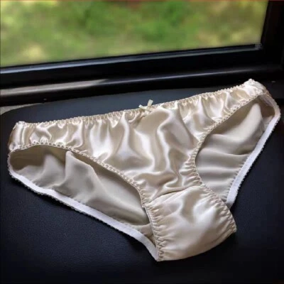 Mujer 100% Seda Bragas Calzoncillos Bikinis Daliy Ropa Interior Descarado Brillante Satén 2024 Foto 1 de 4