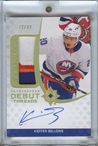 2020-21 UD Ultimate Collection Kieffer Bellows Debut Threads #ADT-KB /99 RPA