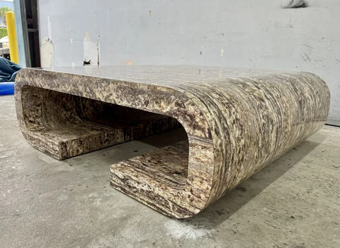 Massive Postmodern Laminate Waterfall Coffee Table Cover