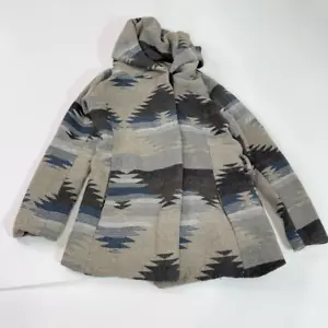Mossimo Supply Jacket Womens Medium Aztec Southwestern Button Up Coat Gray Blue - Picture 1 of 8