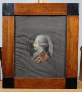 Retrato Gouache Biedermeier galanter señor medio retrato 7,5 x 6,3 cm ~1800 - Imagen 1 de 3