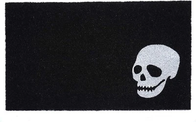 Calloway Mills 153601729 White Skull Doormat, 17" x x 29", Black/White  - Image 1 of 4