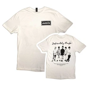 Oasis T-Shirt Definitely Maybe Promo Noel Liam Gallagher Official New White - Picture 1 of 5